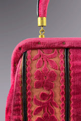 Roberta di Camerino Pink Velvet Floral Frame Bag | Italian Vintage