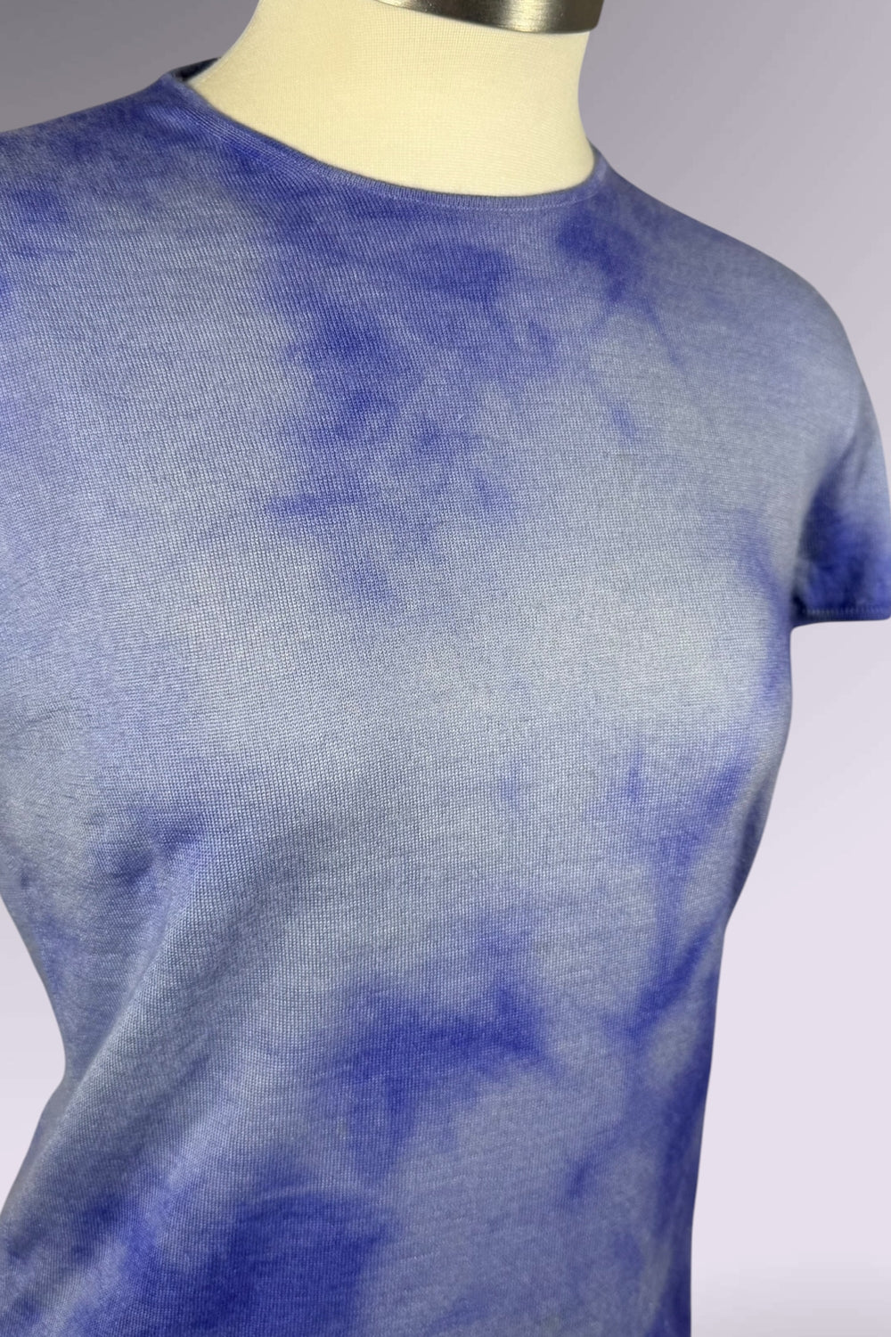 Giorgio Armani 1990s Blue Gradient Cashmere Silk Knit Top | Italian Vintage