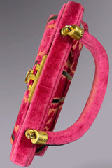 Roberta di Camerino Pink Velvet Floral Frame Bag | Italian Vintage
