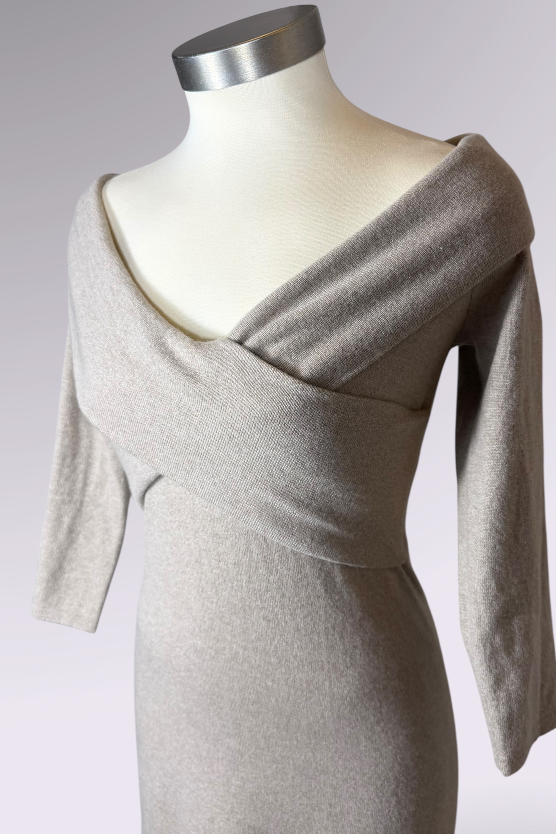 Ralph Lauren Cashmere Blend Off Shoulder Midi Dress | American Secondhand