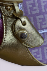 Fendi Zucchino Metallic Leather Shoulder Bag | Italian Secondhand