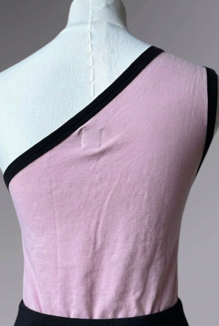 Phard One-Shoulder Pink Graphic Tank | Italian Vintage