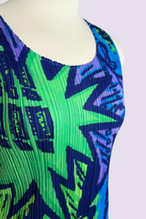 Pleats Please Issey Miyake Abstract Print Pleated Sleeveless Top | Japanese Secondhand