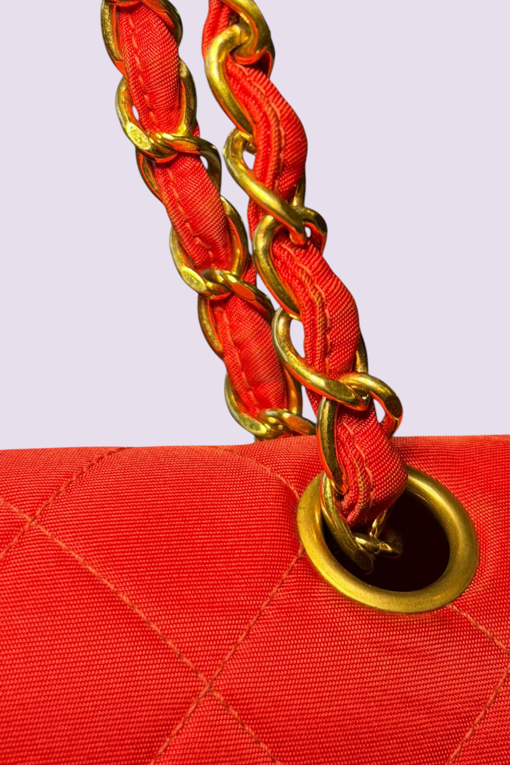 Chanel 90s Small Red Classic Single Flap Bag | French Vintage