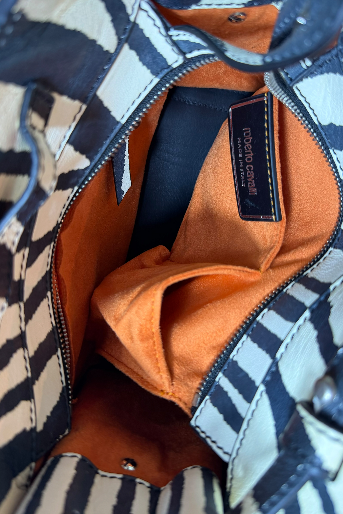COMING SOON: Roberto Cavalli Zebra Print Leather Bag