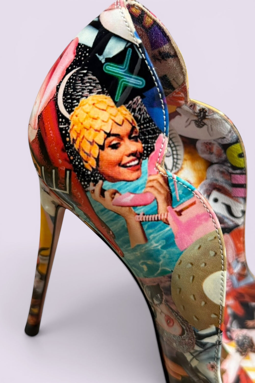 Christian Louboutin Collage Print Pumps Red Bottom | French Secondhand