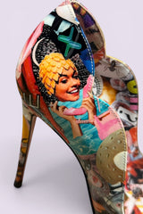 Christian Louboutin Collage Print Pumps Red Bottom | French Secondhand