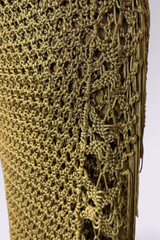 COMING SOON: Ralph Lauren Hand Knit Gold Fringe Maxi Skirt | American Vintage