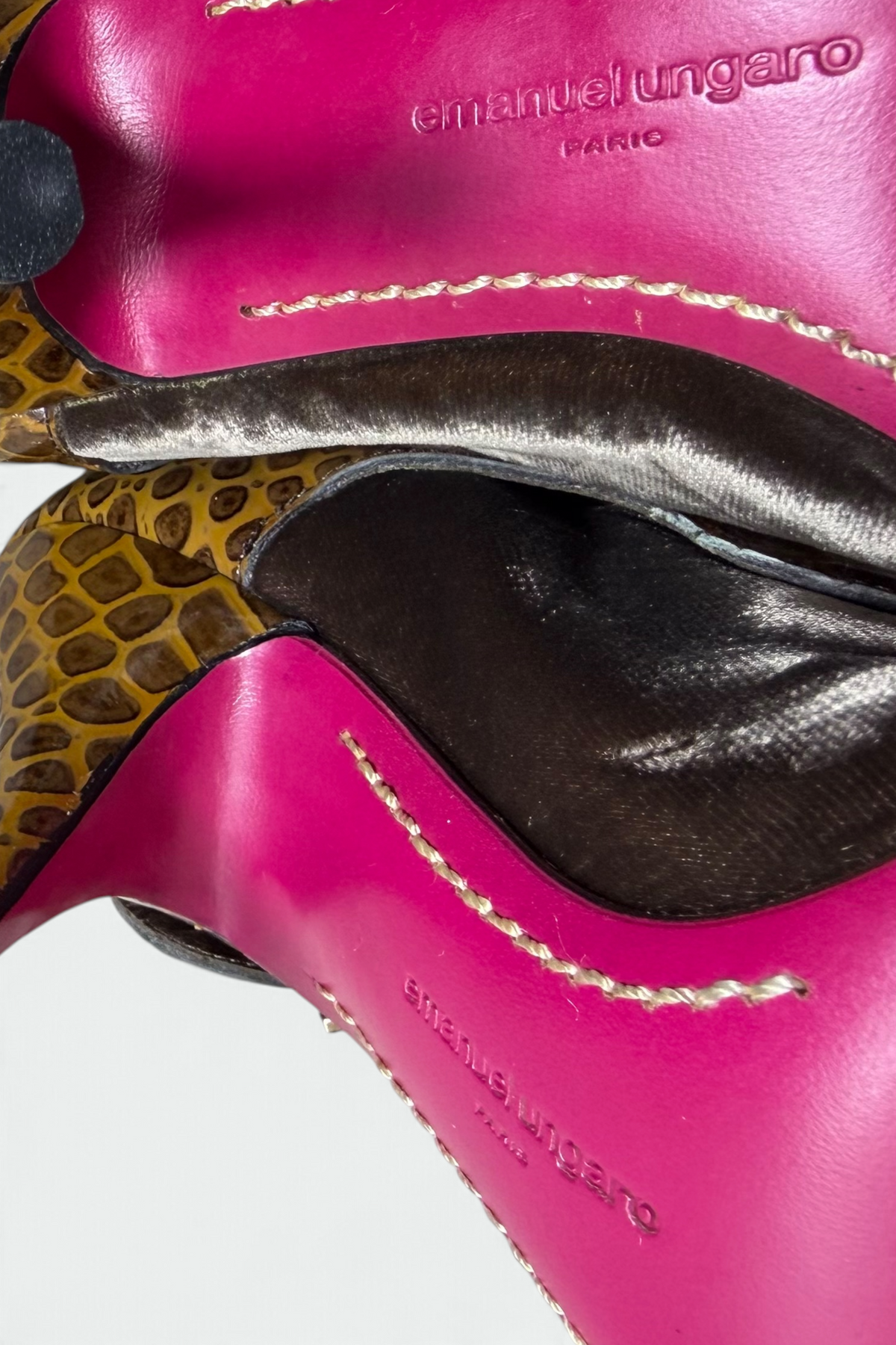 COMING SOON: EMANUEL UNGARO BROWN VELVET CROC-EMBOSSED STILETTO BOOTS | FRENCH SECONDHAND