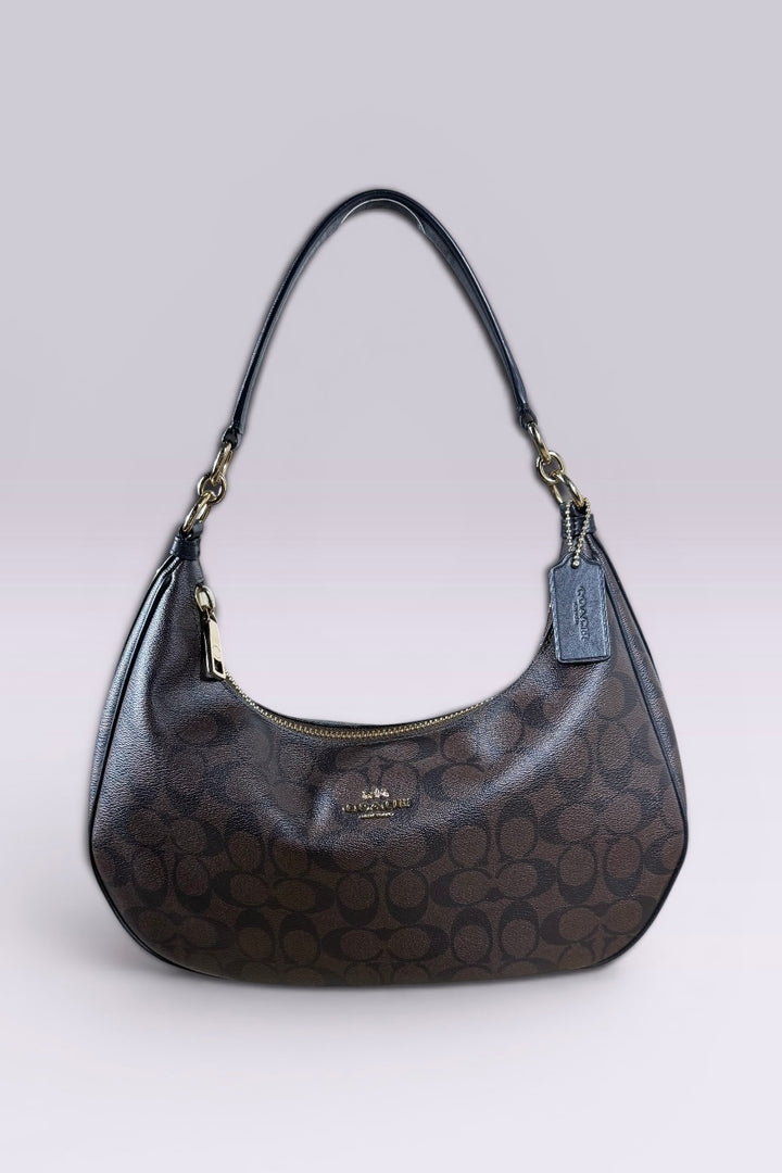 Coach Brown Signature Canvas Shoulder Bag | American Vintage