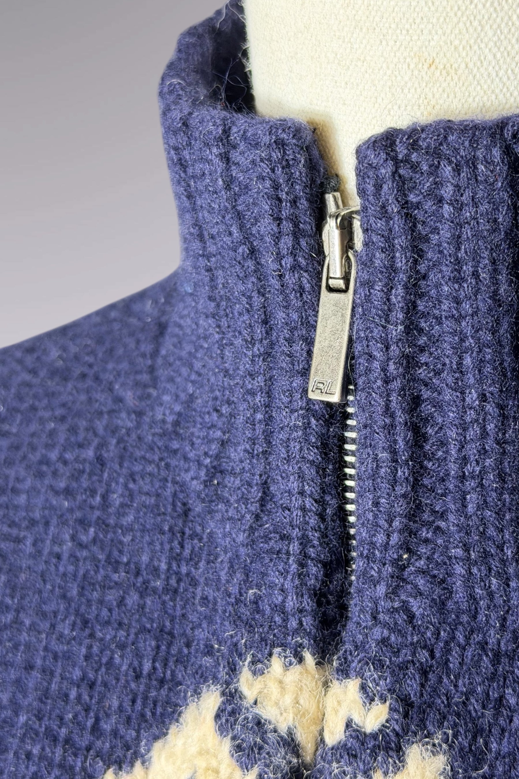 Ralph Lauren Wool Angora Zip-Up Knit | American Vintage