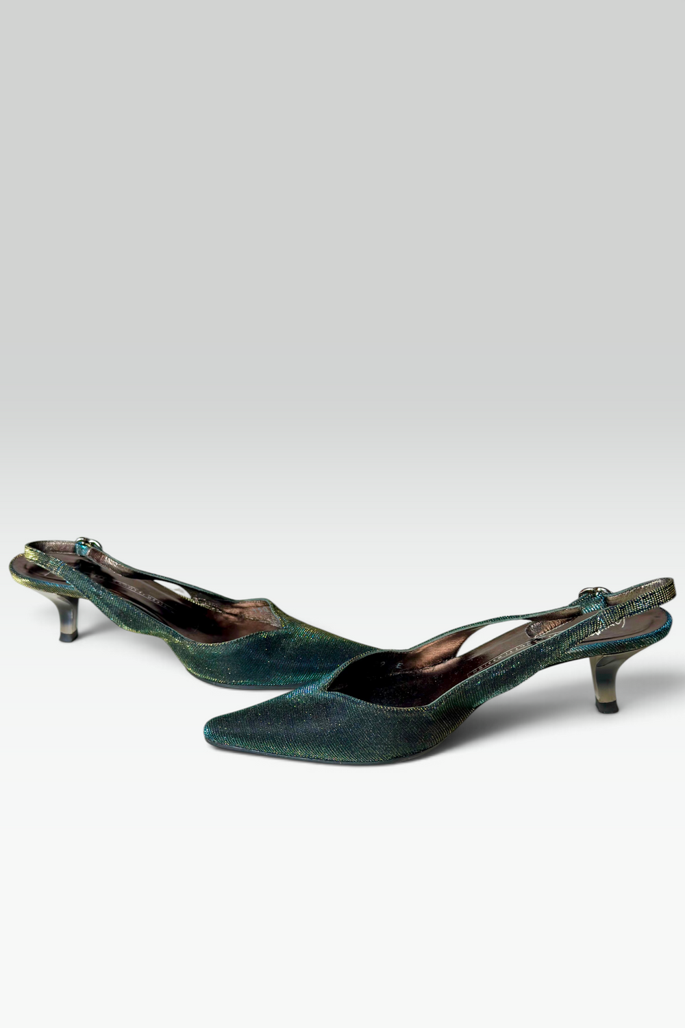 GIUSEPPE ZANOTTI DESIGN IRIDESCENT POINTED-TOE KITTEN HEELS | ITALIAN SECONDHAND