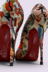 Christian Louboutin Collage Print Pumps Red Bottom | French Secondhand