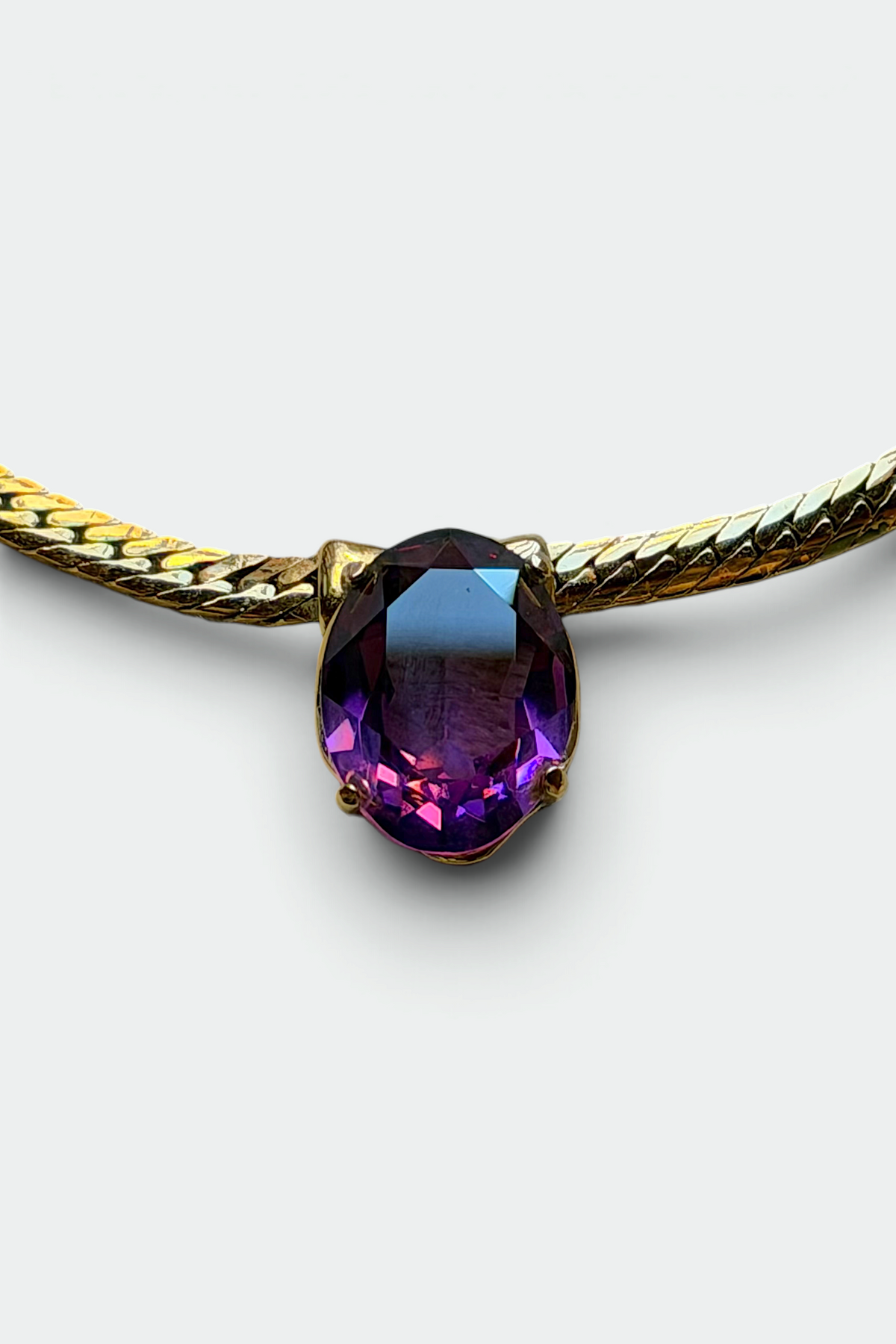 COMING SOON: D’ORLAN PURPLE STONE GOLD NECKLACE | CANADIAN VINTAGE
