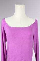 Off Shoulder Silk Blend Top with Detachable Fur Collar | American Vintage