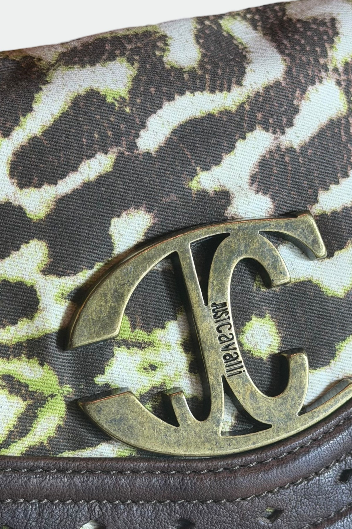 COMING SOON: JUST CAVALLI 2007 ANIMAL PRINT LOGO SHOULDER BAG | ITALIAN SECONDHAND