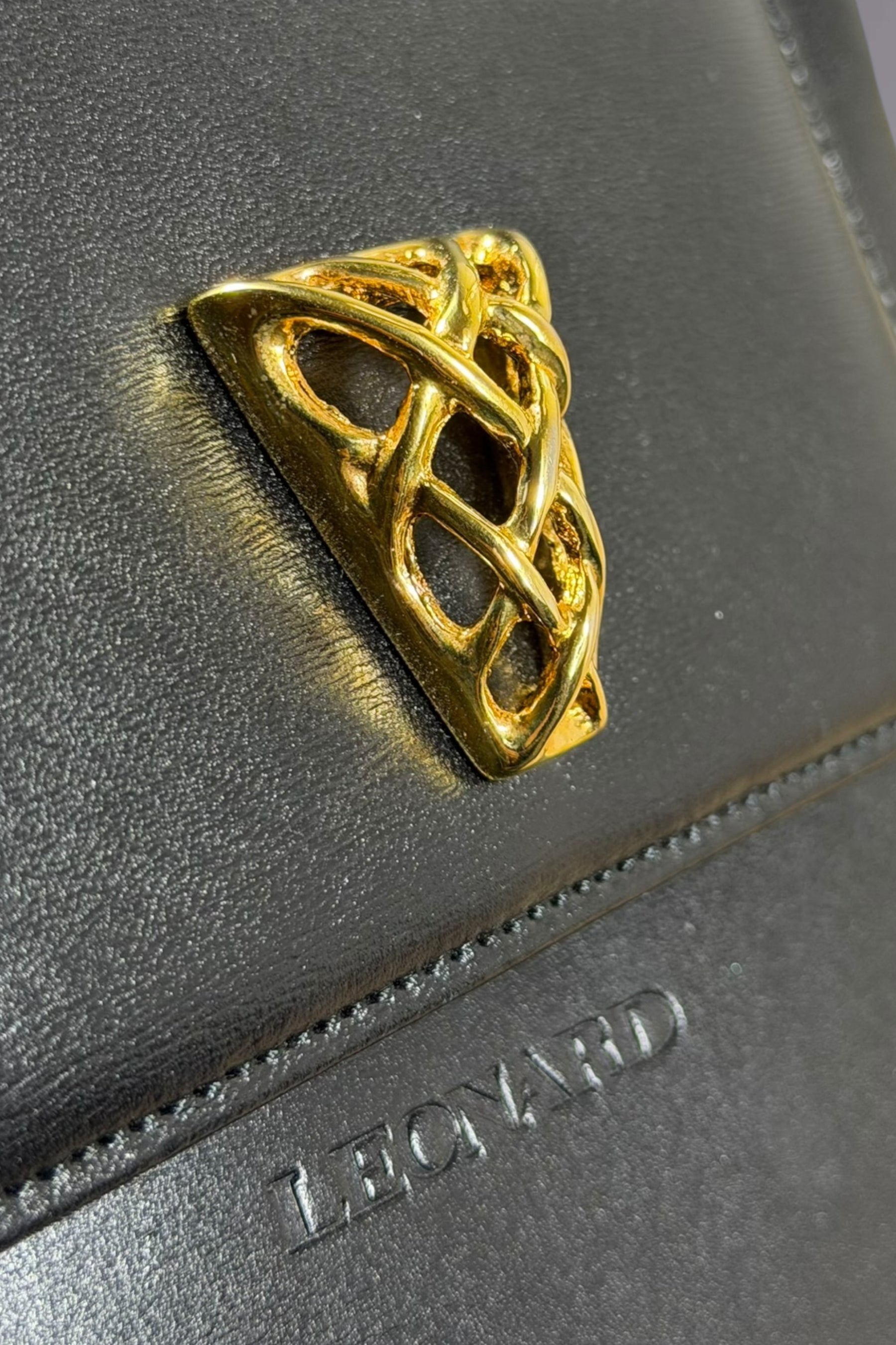 Leonard Structured Leather Top Handle Bag | French Vintage