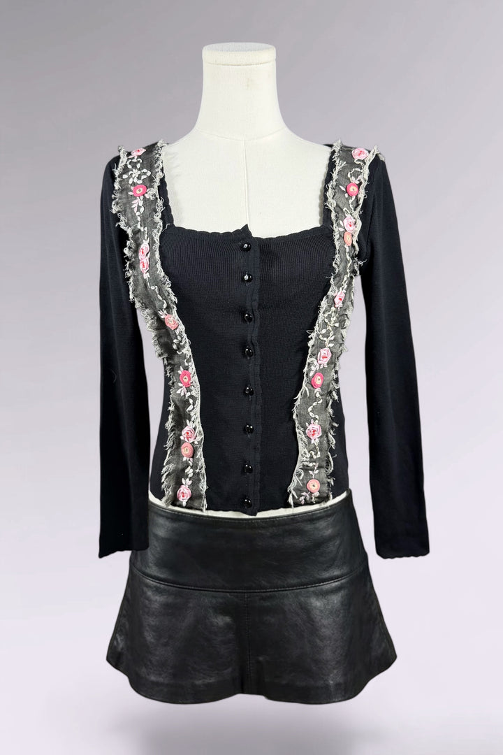 Anna Molinari Floral Embroidered Cardigan | Italian Vintage