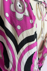 Emilio Pucci Pink Geometric Wrap Top | Italian Vintage