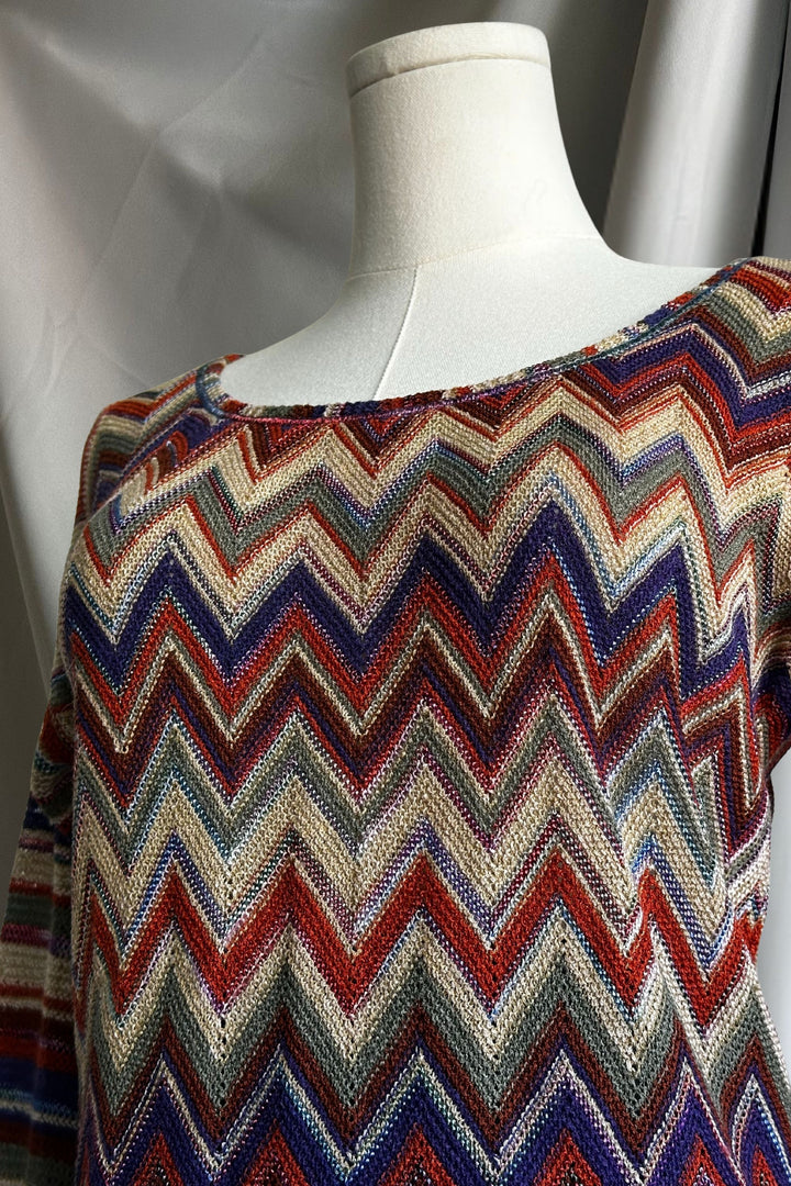Missoni Chevron Long Sleeve Knit Top | Italian Designer Vintage