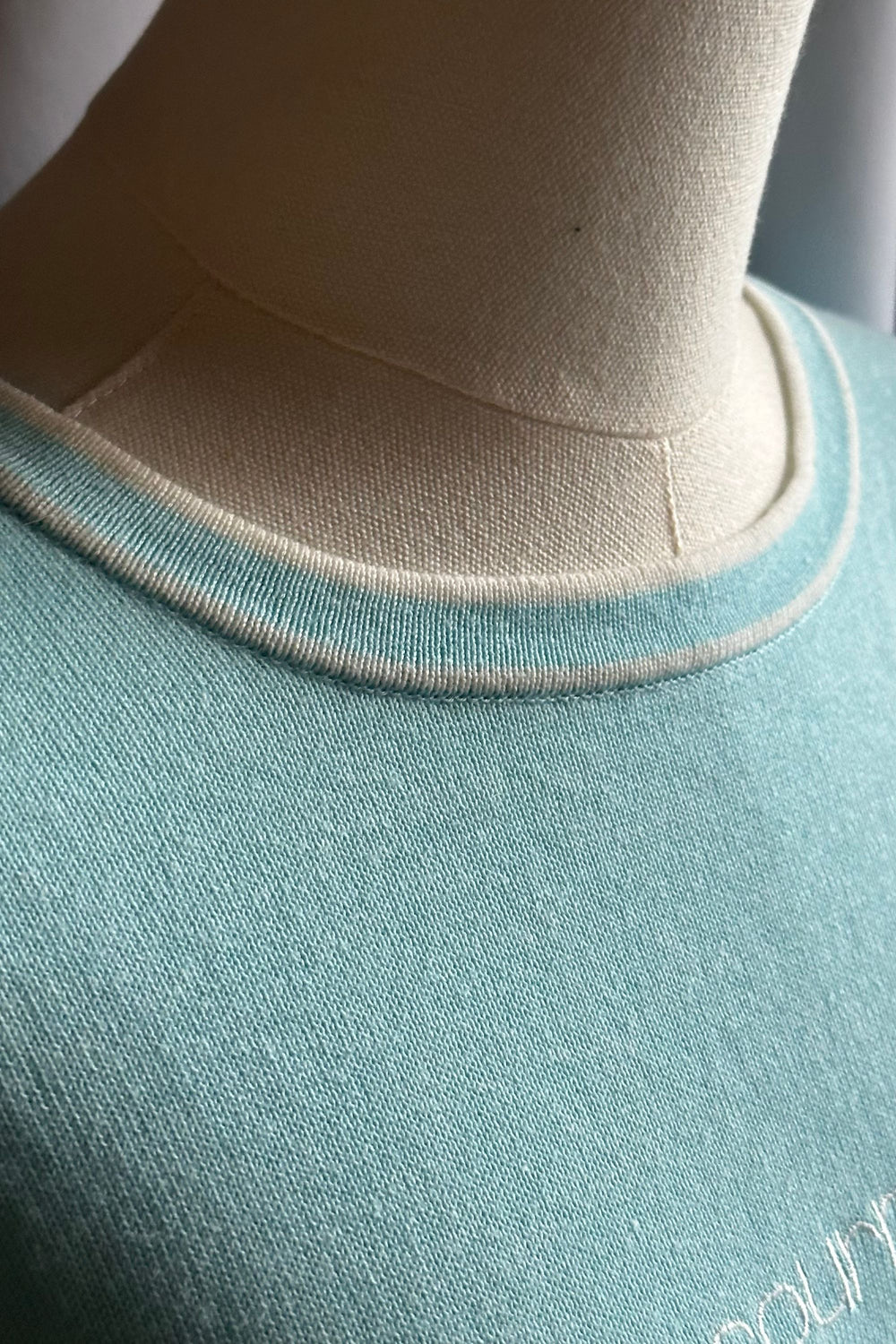 Courrèges Aqua Blue Striped Knit Tee | French Designer Vintage