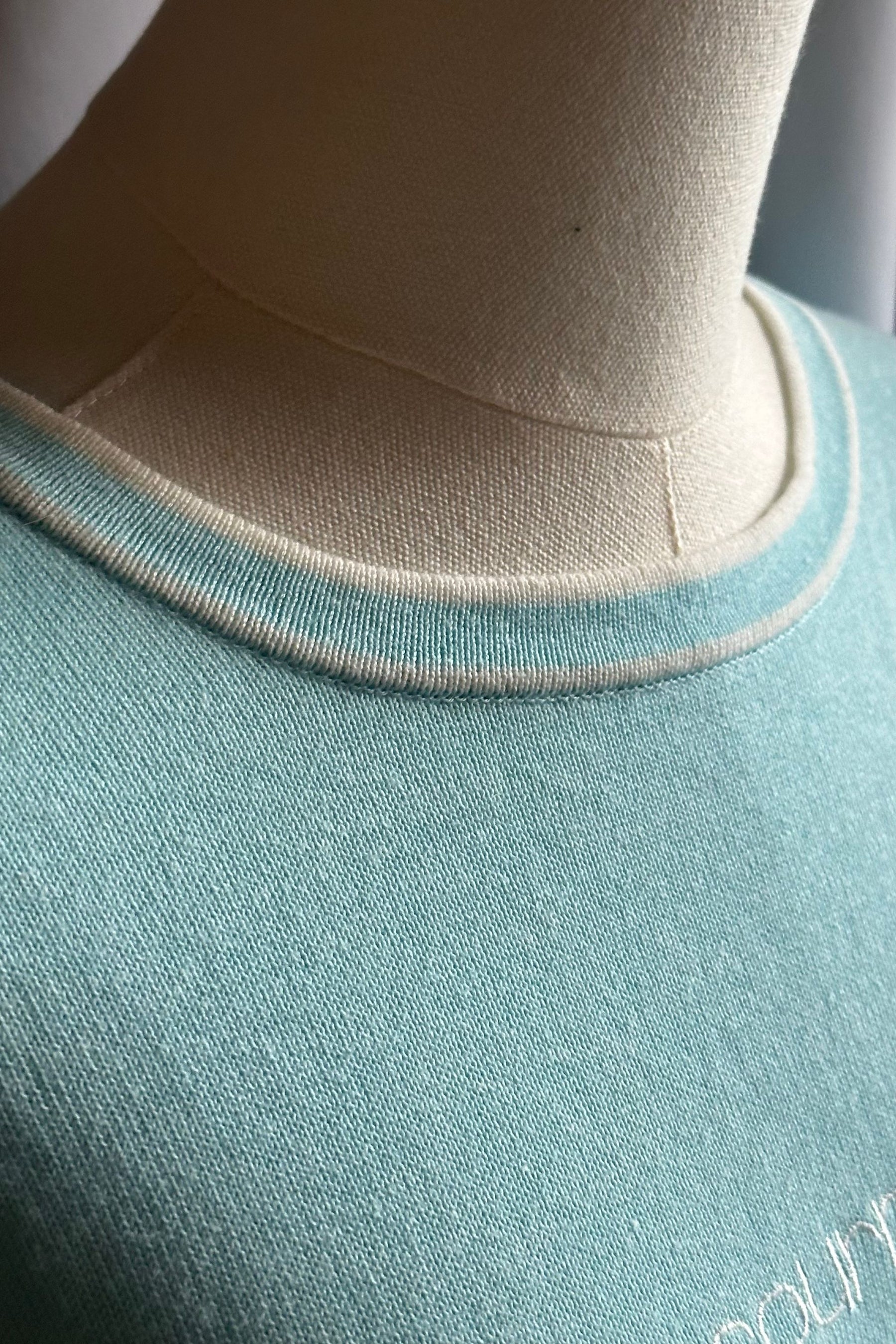 Courrèges Aqua Blue Striped Knit Tee | French Designer Vintage
