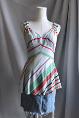 Burberry Blue Label Striped Peplum Top | Japanese Designer Vintage