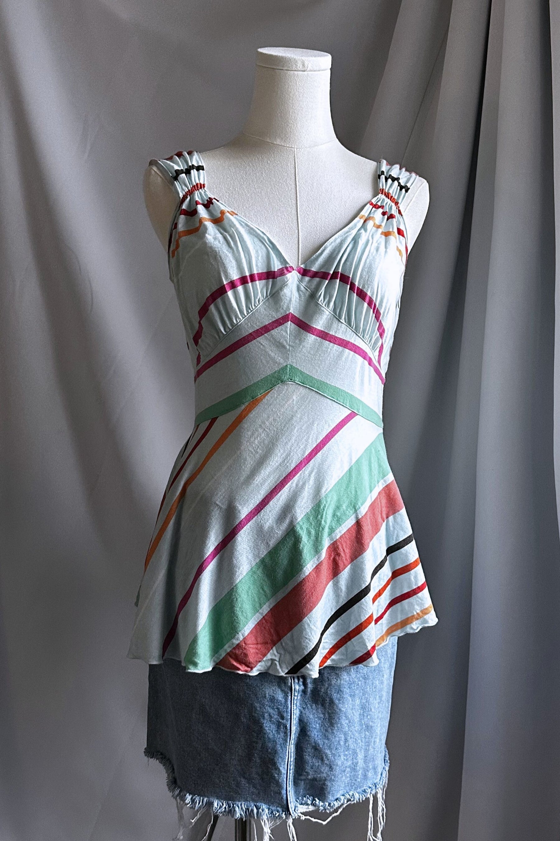 Burberry Blue Label Striped Peplum Top | Japanese Designer Vintage