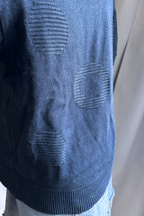 Courrèges Navy Embroidered Knit Top | French Vintage