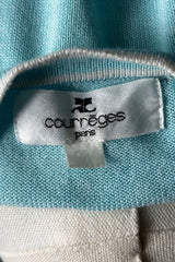 Courrèges Aqua Blue Striped Knit Tee | French Designer Vintage
