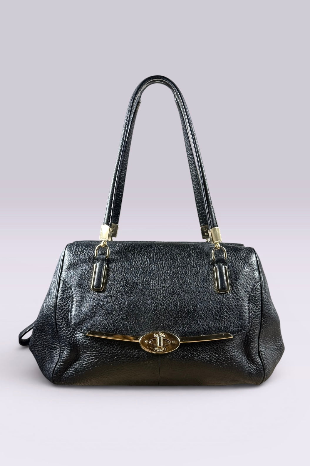 Coach Turnlock Leather Shoulder Bag | American Secondhand