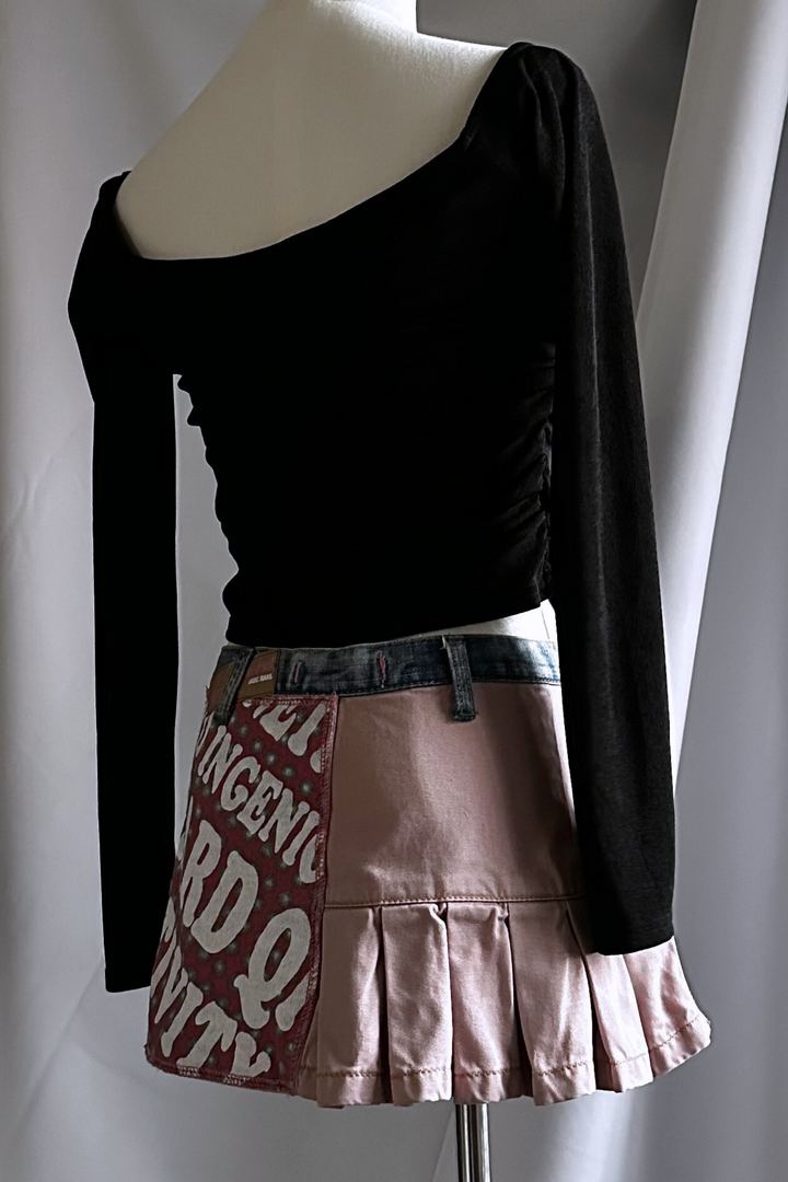 Phard Patchwork Denim Micro Mini Skirt | Italian Vintage