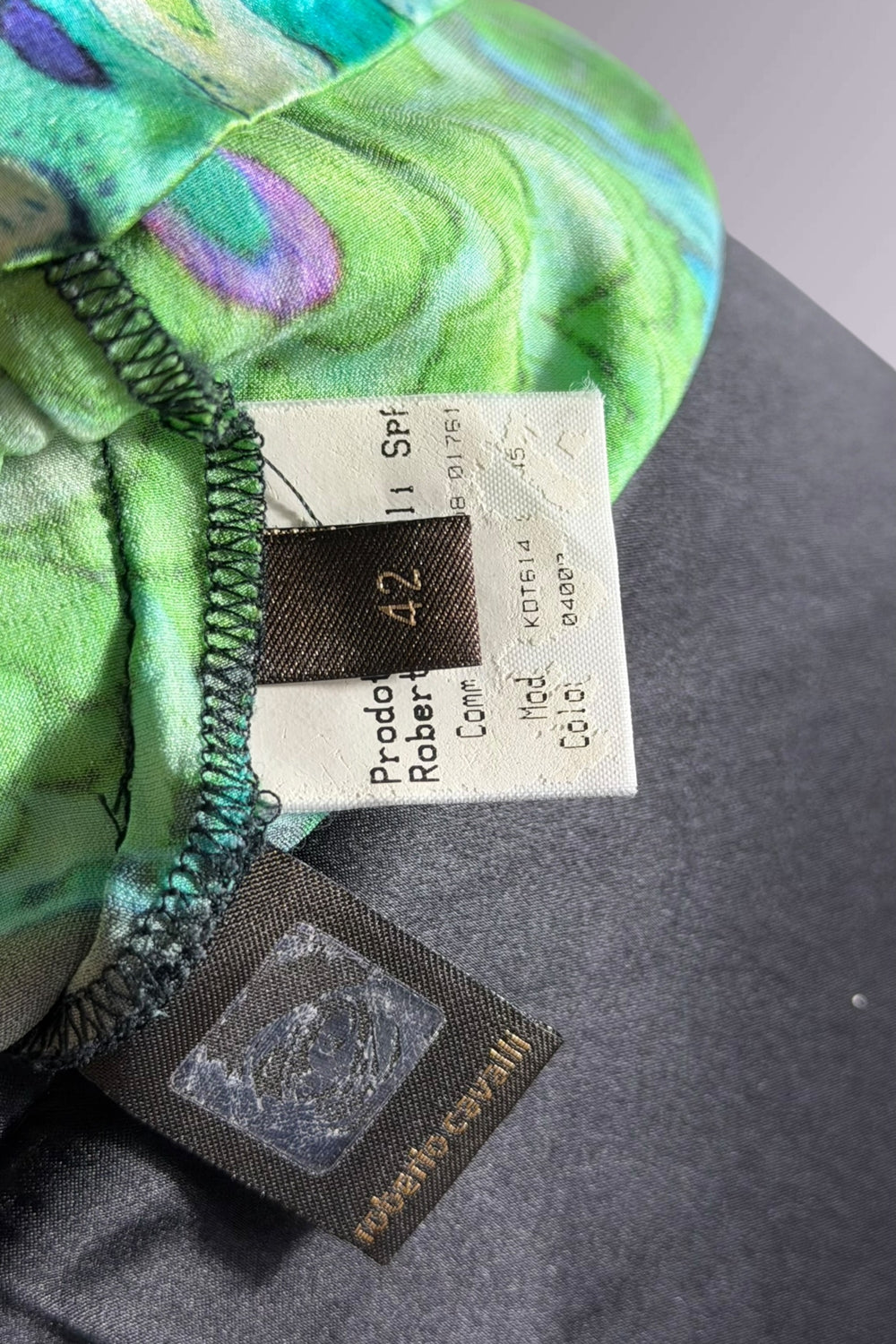 Roberto Cavalli Green Silk Top & Skirt Set | Italian Secondhand