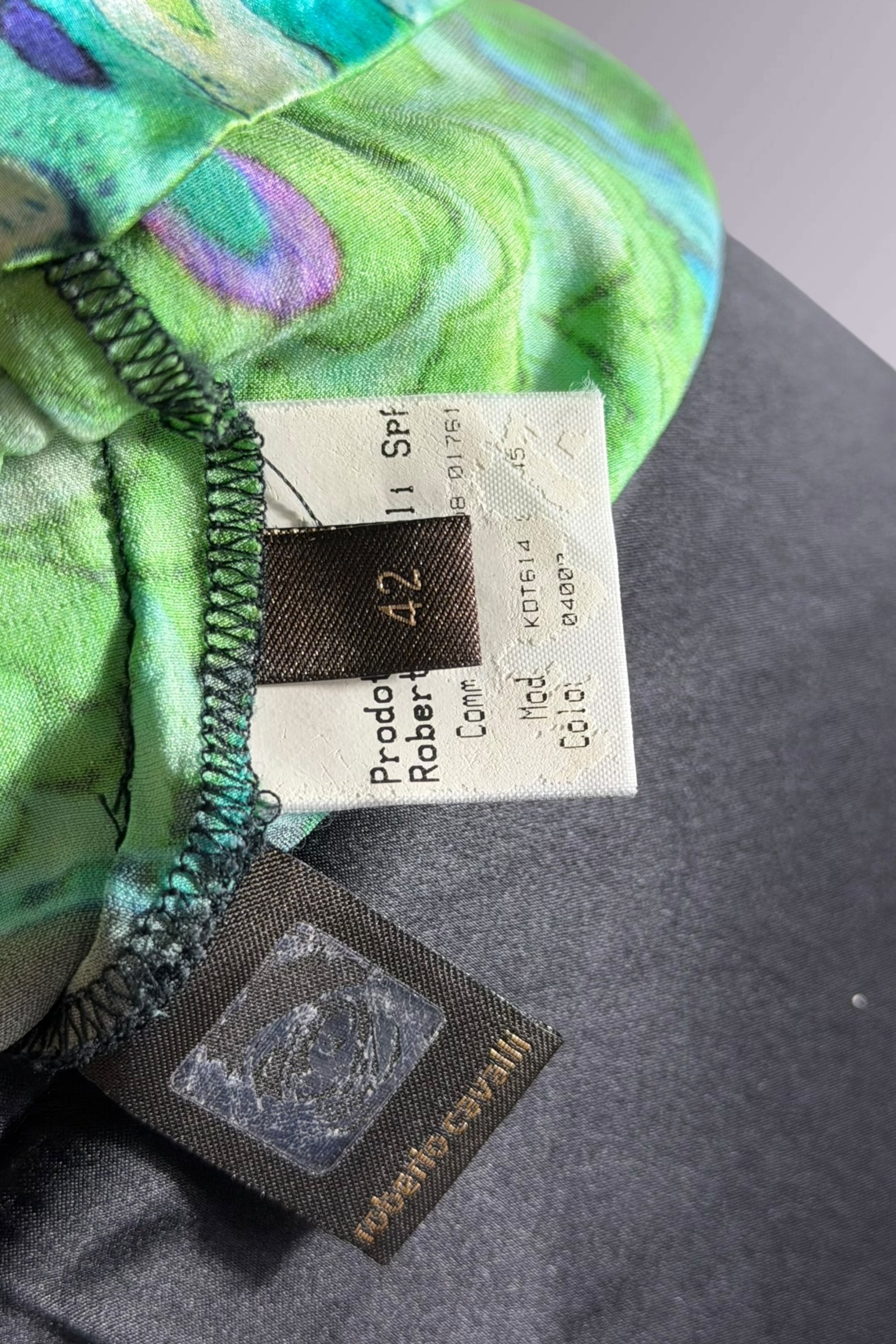 Roberto Cavalli Green Silk Top & Skirt Set | Italian Secondhand