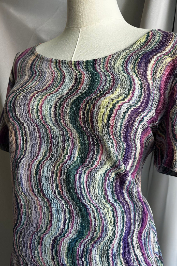 Missoni Wavy Knit Short Sleeve Top | Italian Designer Vintage
