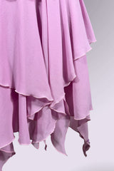 Flavio Castellani Pink Silk Asymmetric Handkerchief Dress | Italian Secondhand