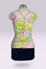 Emilio Pucci Pink & Lime Floral Strappy Tank Top | Italian Vintage