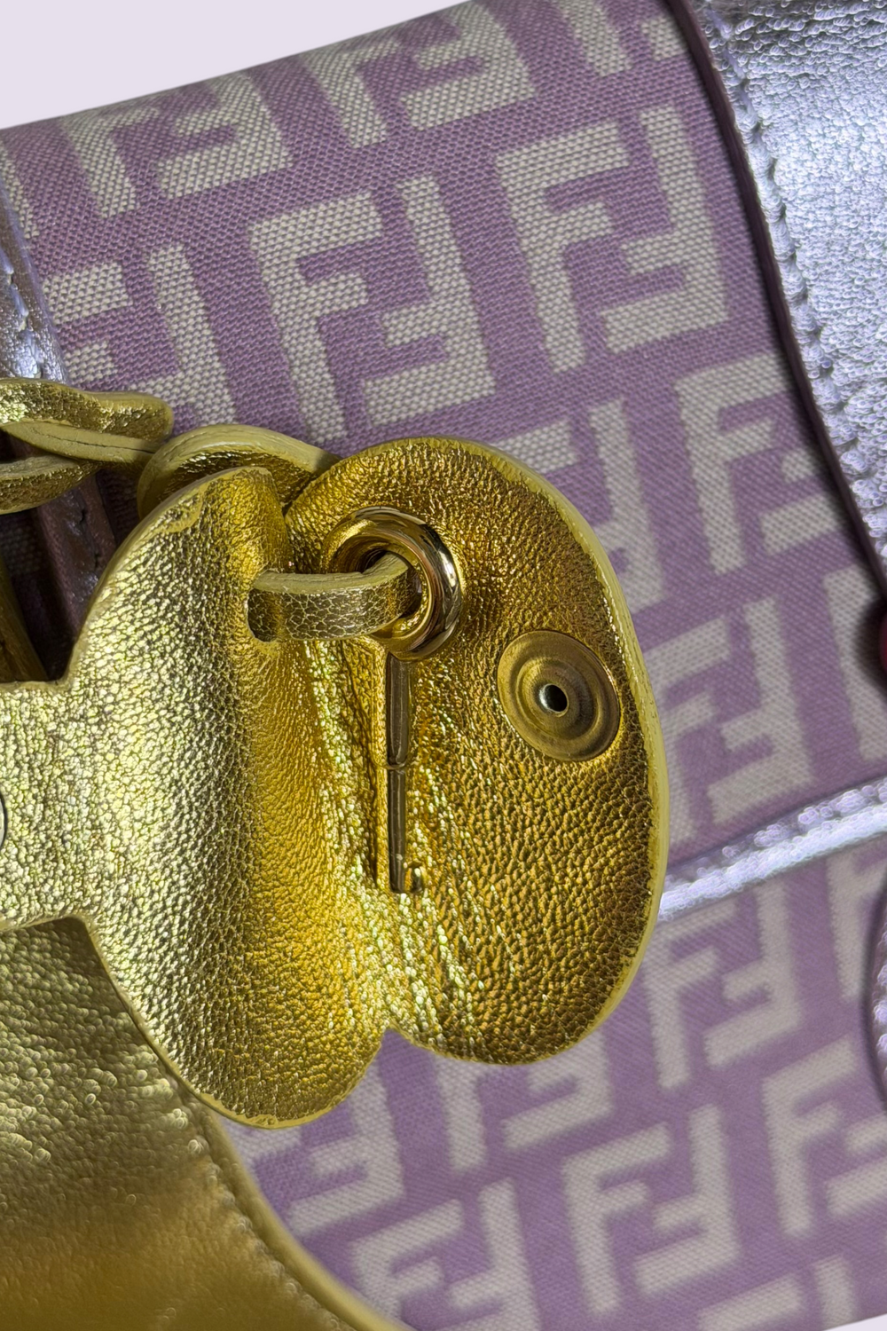 Fendi Zucchino Metallic Leather Shoulder Bag | Italian Secondhand