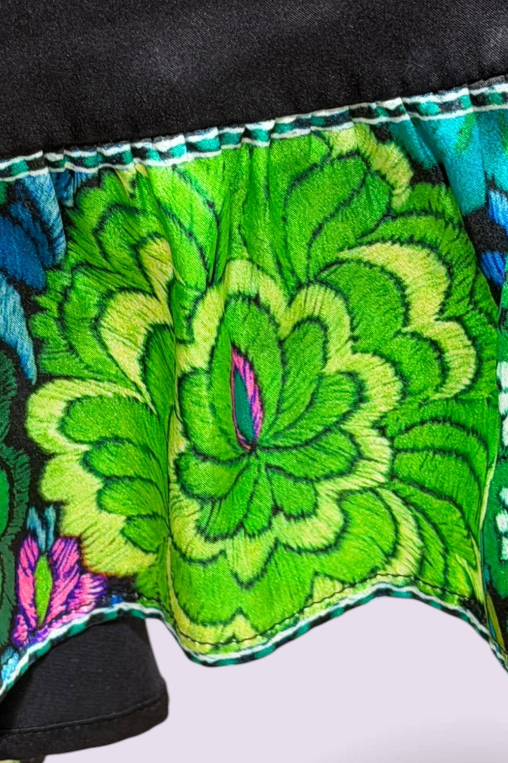 Roberto Cavalli Green Silk Top & Skirt Set | Italian Secondhand