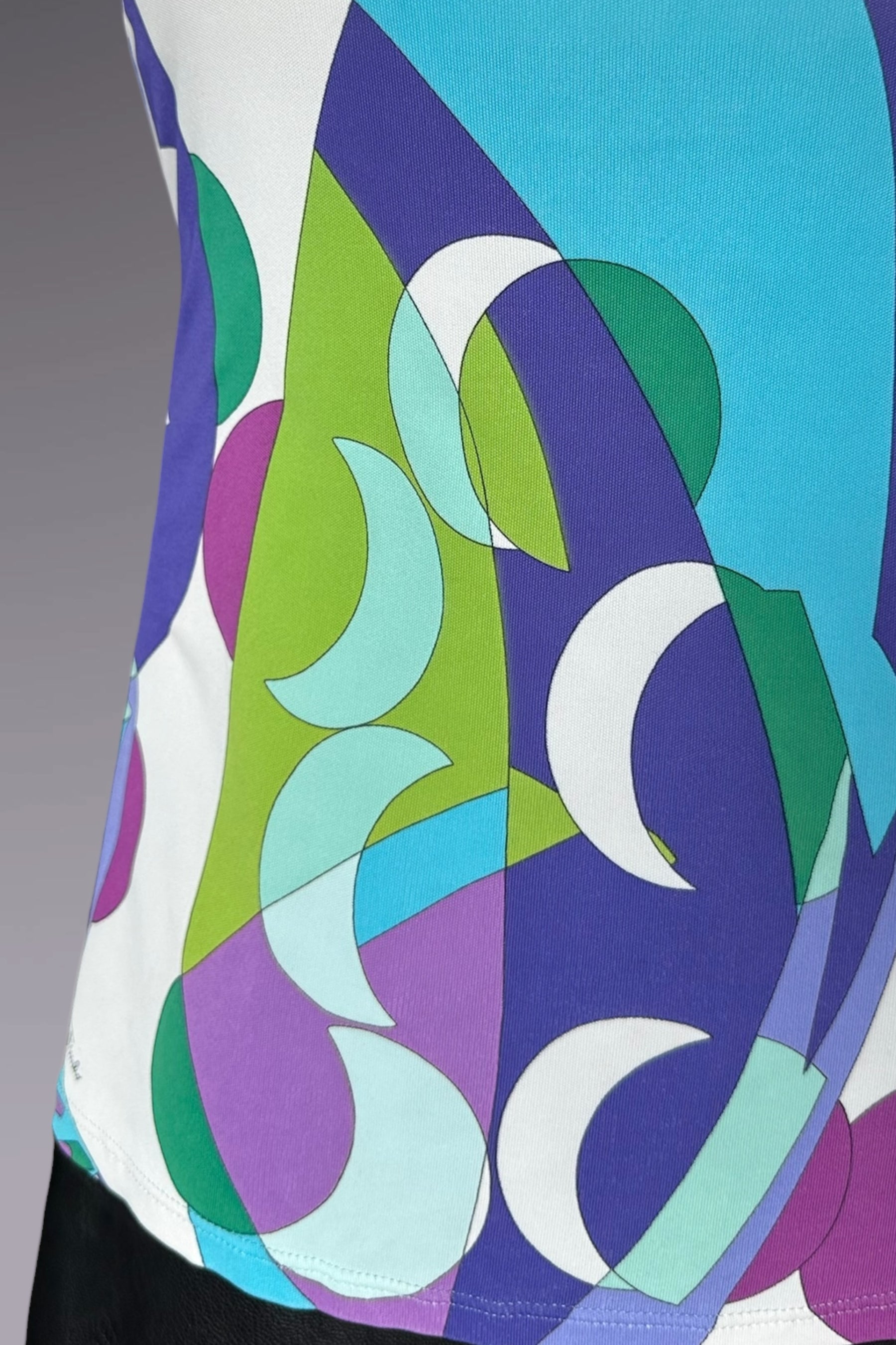 Emilio Pucci Blue & Purple Sleeveless Printed Top | Italian Vintage