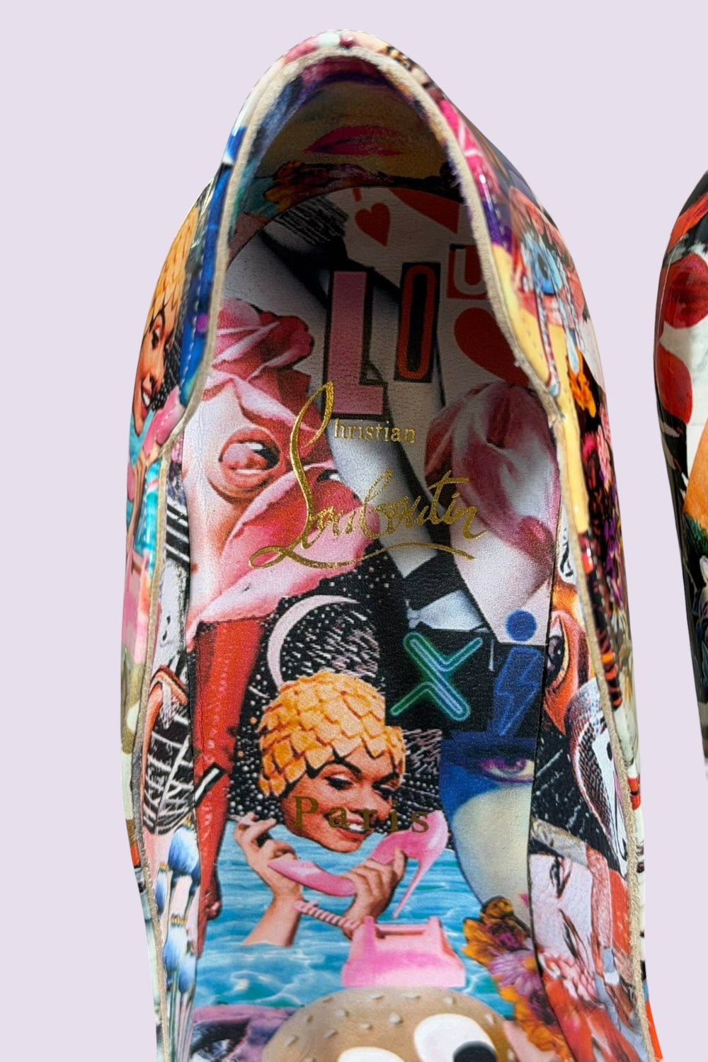 Christian Louboutin Collage Print Pumps Red Bottom | French Secondhand