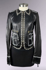 Roberto Cavalli Leather Trompe L’oeil Jacket | Italian Vintage