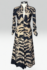 Coming soon: roberto cavalli High-Neck Keyhole Dress with Tiger’s Eye Collar Bar