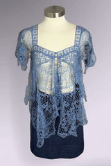 Ralph Lauren Crochet Lace Short Sleeve Top | American Secondhand