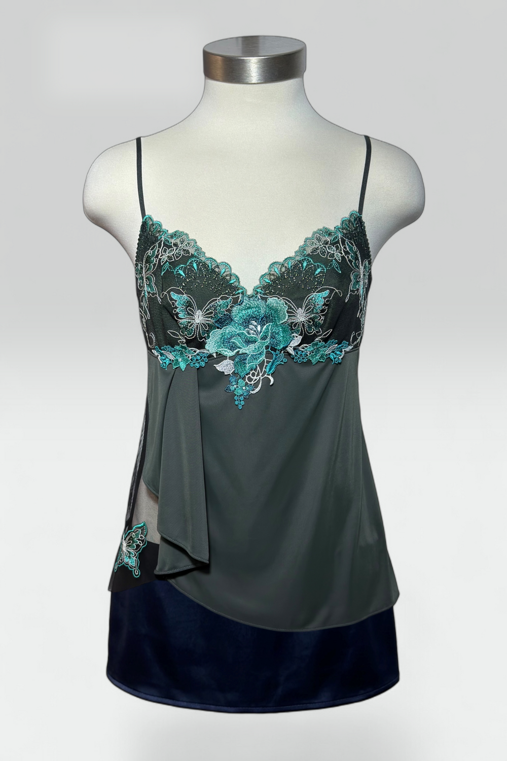 COMING SOON: Wacoal Salute dark sage green Butterfly Embroidered Lace Camisole