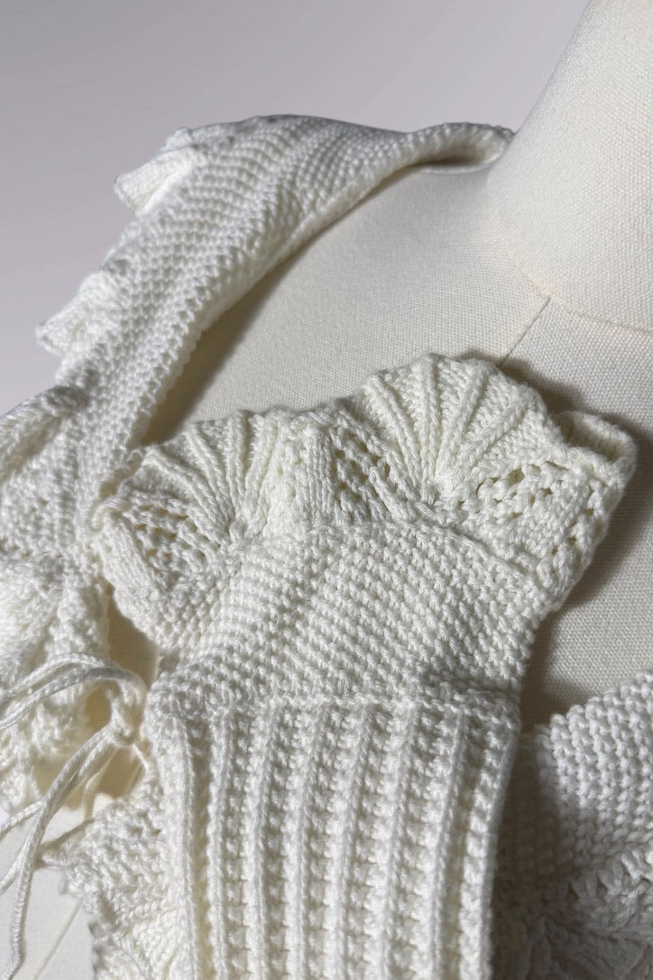 Ralph Lauren Ruffle Knit Tie-Front Sweater | American Vintage