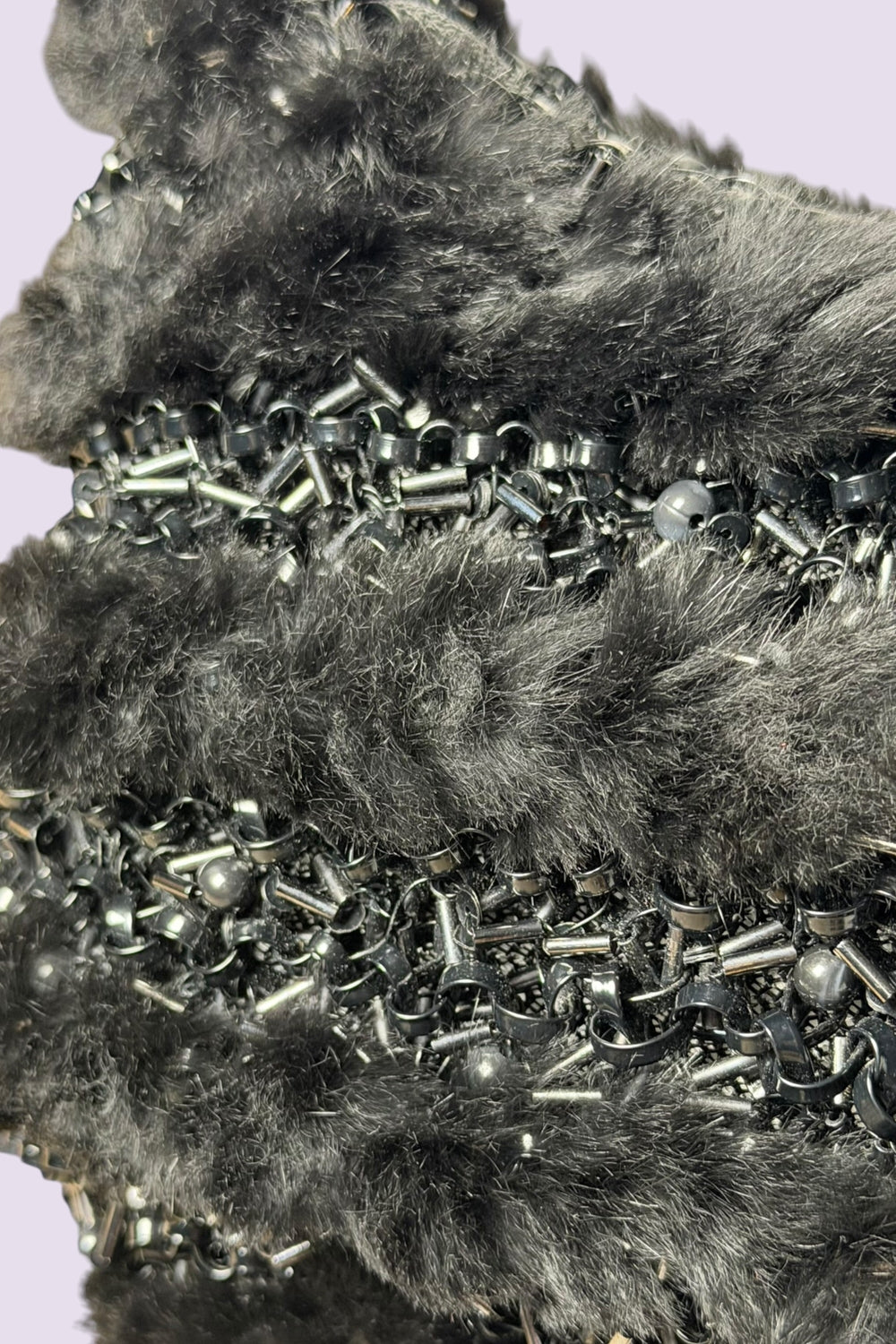Anteprima Black Fur and Wire Shoulder Bag | Japanese Secondhand