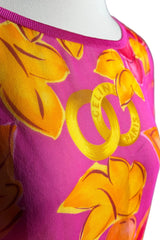 Celine Sheer Silk Fruit Print Oversized Fit Top | French Secondhand
