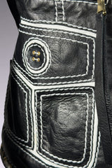 Roberto Cavalli Leather Trompe L’oeil Jacket | Italian Vintage