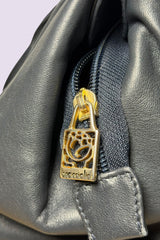 Braccialini Black Leather Top Handle Bag | Italian Vintage